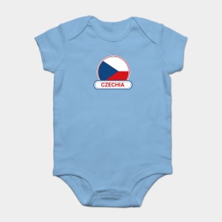 Czechia Country Badge - Czechia Flag Baby Bodysuit